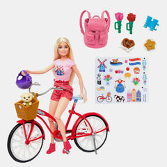 Barbie Pink Passport Holland Set With Bicycle