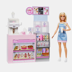 Barbie Coffee Shop Playset With Blonde Barista Doll