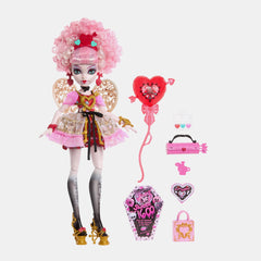 Monster High Scary Sweet Birthday Cupid Asteria Fashion Doll – Party Dress, Balloon & Gift
