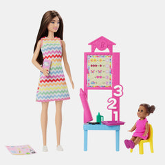 Barbie Teacher Doll Set With Brunette Fashion Doll