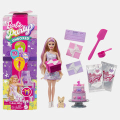 Barbie Party Unboxed Reveal Blonde Doll – Birthday Bows