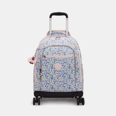 Kipling New Zea Large Wheeled Backpack With Laptop Compartment Digi Flower Print