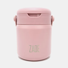 Zade Insulated Food Jar with Snack Compartment & Foldable Spoon 360ml – Ash Rose