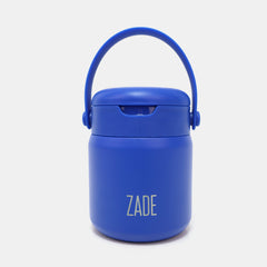 Zade Insulated Food Jar with Snack Compartment & Foldable Spoon 360ml – Royal Blue