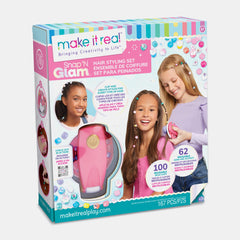Make It Real Snap 'N Glam Hair Styling Set – 100 Reusable Bead Clips & 62 Reusable Gems And Accents
