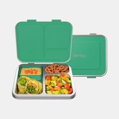 Bentgo Kids 3-Compartment Stainless Steel Bento-Style Lunch Box - Green