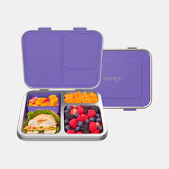 Bentgo Kids 3-Compartment Stainless Steel Bento-Style Lunch Box - Purple