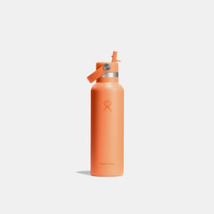Hydro Flask Standard Mouth Vacuum Bottle with Flex Straw Cap 620 ml- Nectar Orange