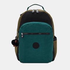 Kipling Seoul Large Backpack  Black Khaki Print