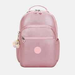 Kipling Seoul Lap Large Backpack with Laptop Compartment  Bronze Pink Metallic