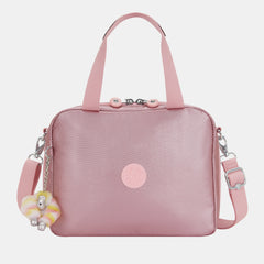 Kipling Miyo Large Lunch Bag with Trolley Sleeve Bronze Pink Metallic