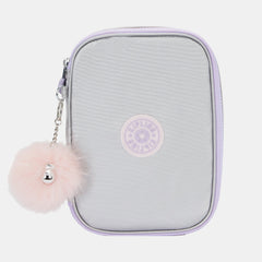 Kipling 100 Pens Large Pencil Case Silver Glow Metallic