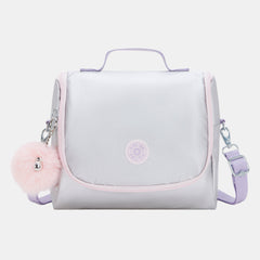 Kipling New Kichirou Large Lunch Bag with Trolley Sleeve Silver Glow Metallic