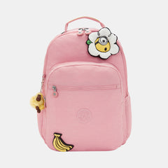 Kipling Seoul Lap Large Backpack with Laptop Compartment –  Pink Daisy (Minions Edition)