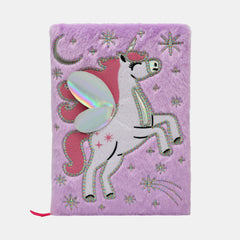 A5 Unicorn Lilac Fluffy Notebook