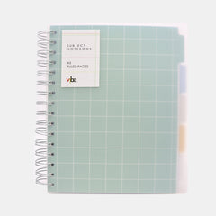 A5 5‑Subject Notebook – Mint
