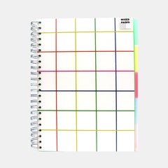 A4 5‑Subject Notebook – White Grid