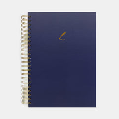 A4 Navy Peony Wiro Notebook