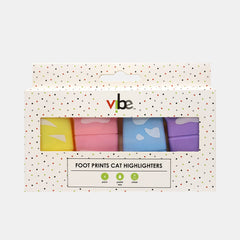Foot Print Cat Highlighter Pens (4 pcs)