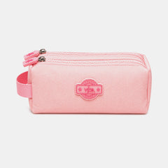 Vibe 3‑Zip Pencil Case Blush Pink