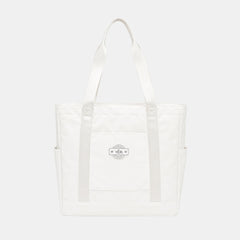 Vibe Multi‑Compartment Tote Bag With Padded Laptop Sleeve White