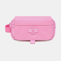 Vibe 2‑Zip Flip Pencil Case Mono Pink