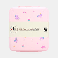 Vibe Unicorn Mega Lunch Box With Food Thermos & Sauce Jar – Pink