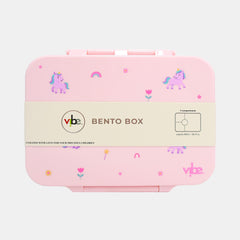 Vibe Unicorn Medium 4?Compartment Bento Lunch Box – Pink