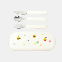Vibe Aqua Sea Cutlery Set With Silicone Pouch – White