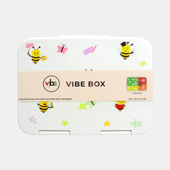 Vibe Box Bee & Butterfly 5?Compartment Bento Lunch Box –  White