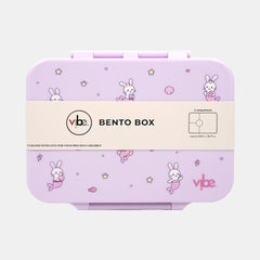 Vibe Bunny Maid Medium 4?Compartment Bento Lunch Box – Lilac