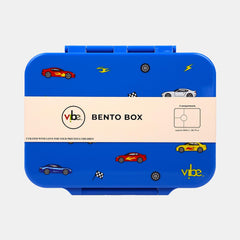 Vibe Cars Medium 4?Compartment Bento Lunch Box – Blue