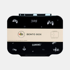 Vibe Gaming Medium 4?Compartment Bento Lunch Box – Black