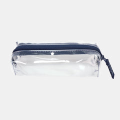 Zade Clear Single Zip Pencil Case – Navy Blue