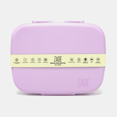 Zade Stainless Steel 3‑Compartment Bento Lunch Box 800ml – Lilac