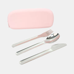 Vibe Cutlery Set With Silicone Pouch – Ballet Pink
