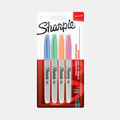 Sharpie Permanent Markers Fine Tip- Pastel Colours (Pack Of 4 )
