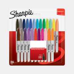 Sharpie Permanent Markers Fine Point- Assorted Colours (Pack Of 24)