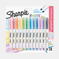 Sharpie S‑Note Creative Markers  Chisel Tip- Assorted Colours (Pack Of 12)