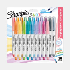 Sharpie S‑Note Creative Markers  Chisel Tip- Assorted Colours (Pack Of 20)