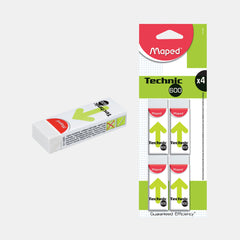 Maped Technic 600 Vinyl Erasers, Pack Of 4