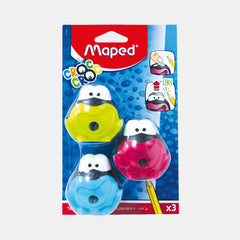 Maped Croc Croc Signal Pencil Sharpeners, 1‑Hole (Pack Of 3)