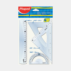 Maped Cristal Medium Geometric Set With 20 Cm Ruler (Set Of 4)