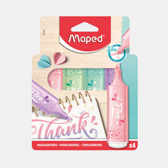 Maped Fluo peps Pastel Highlighters (Set Of 4, Flex Pack)