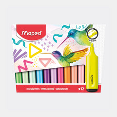 Maped Fluo Peps Classic Highlighters- Assorted Colors (Pack Of 12)