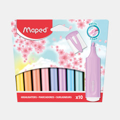 Maped Fluo Peps Pastel Highlighters- 1.5Mm (Assorted Colors- Pack Of 10)