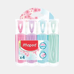 Maped Fluo Peps Pastel Highlighters- Assorted Colors (Pack Of 4)