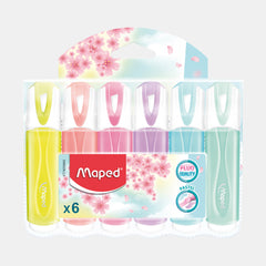 Maped Fluo Peps Pastel Highlighters- Assorted Colors (Pack Of 6)
