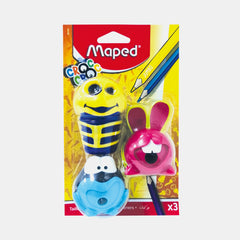 Maped Croc Croc Pencil Sharpeners Set (Assorted Designs-Pack Of 3)