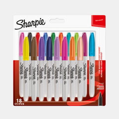 Sharpie Permanent Markers Fine Point- Assorted Colours (Pack Of 18)